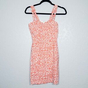 Y2K Body Central Pink & White Leopard Print Bodycon Cut Out‎ Mini Dress Small